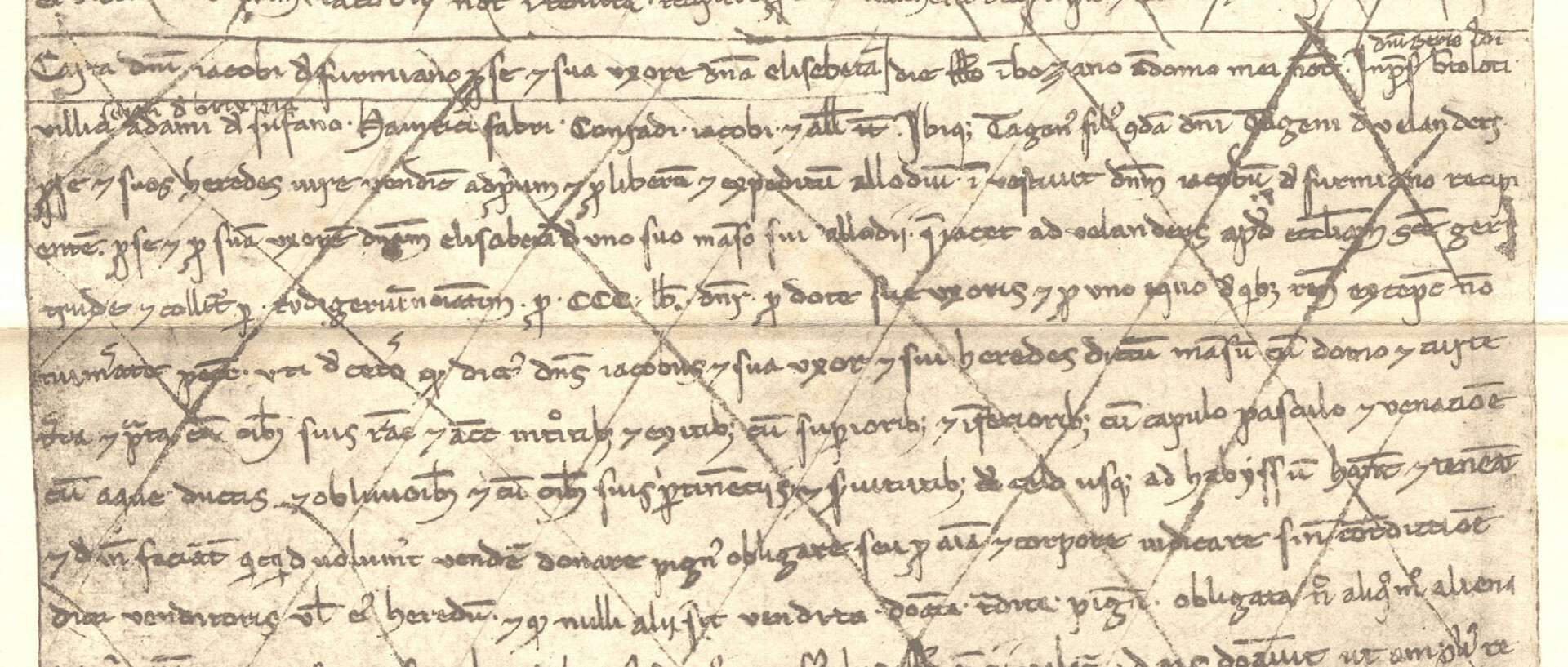 A Manuscript by Jakob Haas, dating to 1237. It is written in Latin and completely crossed out.
