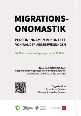 Poster zur Tagung Migrationsonomastik in Mainz 2025