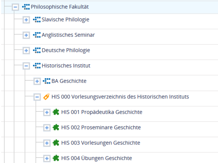 Screenshot des Anmelde-menüs für Veranstaltungen der Universität