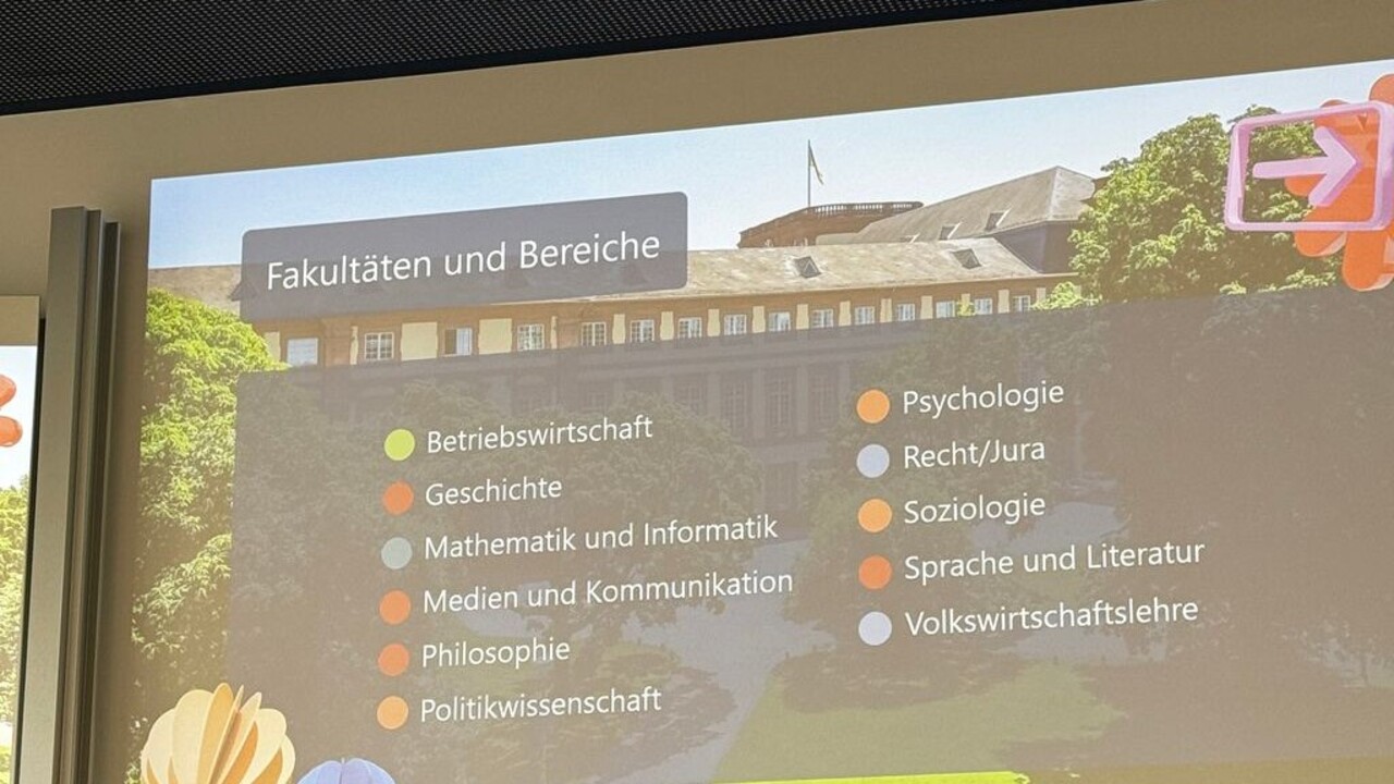 Ausschnitt aus der Präsentation der Studienkoordinationsstelle.