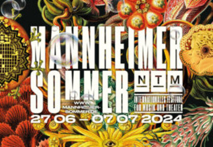 Werbeplakat Mannheimer Sommer mit Blumen