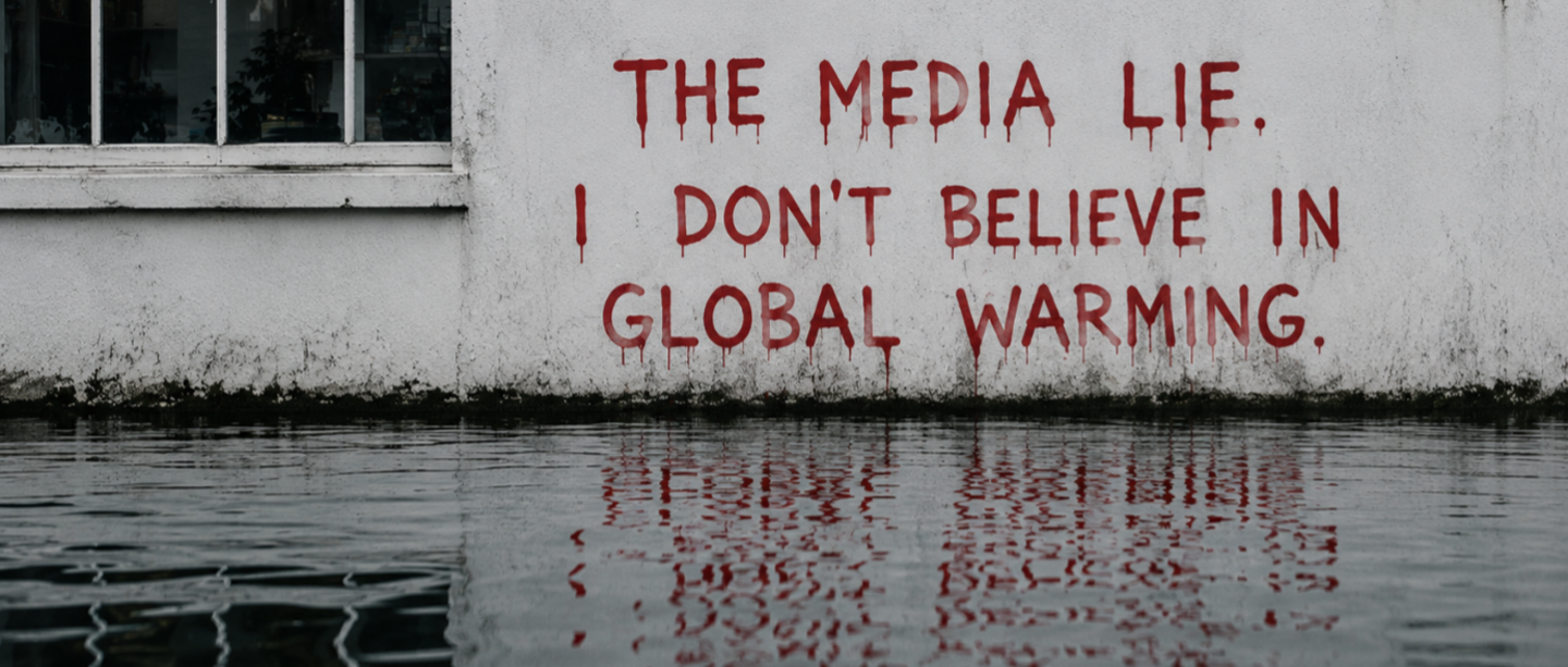 KI-generierte Illustration in Anlehnung an Banksys „I Don’t Believe in Global Warming“, erstellt mit ChatGPT (OpenAI) KI-generierte Illustration in Anlehnung an Banksys „I Don’t Believe in Global Warming“, erstellt mit ChatGPT (OpenAI)