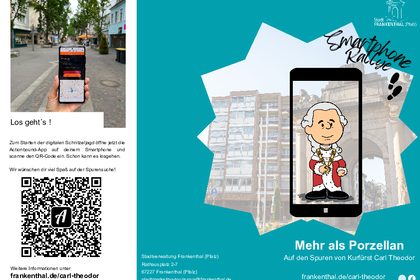 Flyer mit Comicfigur von Kurfürst Carl Theodor