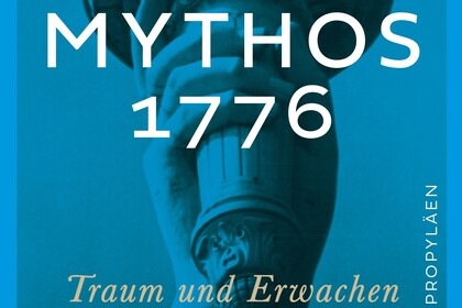 Buchcover in Blau: Hand der Freiheitsstatue mit Fackel