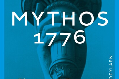 Buchcover in Blau: Hand der Freiheitsstatue mit Fackel