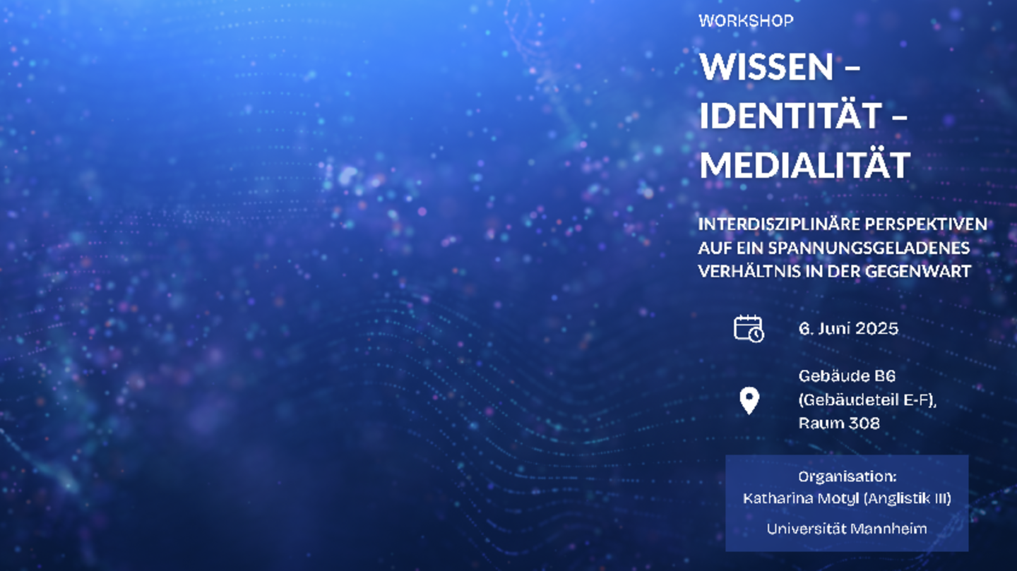 Poster und Programm: Workshop - Wissen, Identität, Medialität
