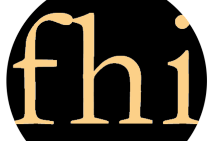 Logo des Fördervereins, die Abkürzung "fhi" auf schwarzem Untergrund. 