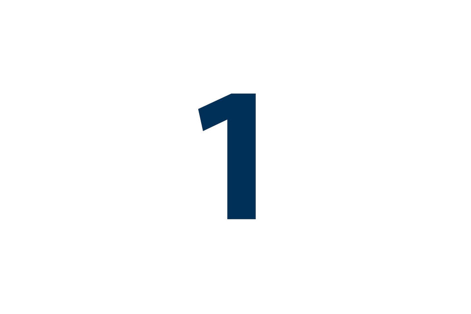 The number "one" can be seen in blue on a white background.