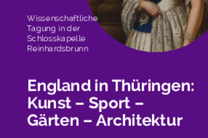 Ein Mann und eine Frau aus dem 19. Jahrhundert vor violettem Hintergrund mit weißer Schrift