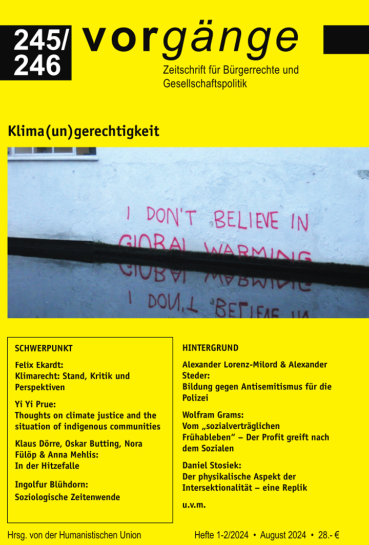 Cover image "Vorgänge. Zeitschrift für Bürgerrechte", Heft 1-2 2024