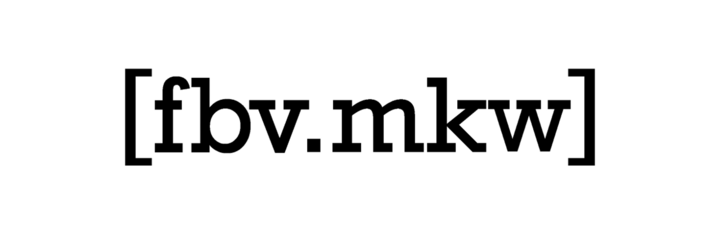 Logo of the Media and Communication Sciences departmental representatives, black lettering on a white background.